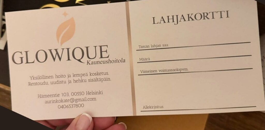 Glowiquen lahjakortti